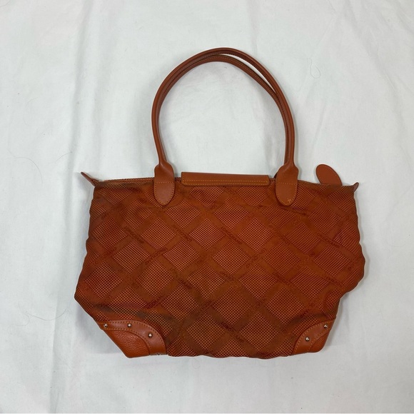 Longchamp Le Pilage Orange Monogram Tote Bag - Picture 2 of 11